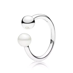 (kuva) Contemporary Pearl Ring - 197573P - Sormukset | PANDORA