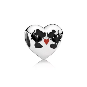 (kuva) Disney Minnie & Mickey heart silver charm - 791443ENMX - Helat | PANDORA