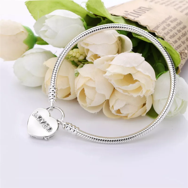 (kuva) Moments Smooth You Are Loved Padlock Clasp Bracelet - 597806 - Rannekorut | PAND - Näytä 4