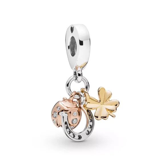 (kuva) Horseshoe, Clover and Ladybird Pendant Charm - 797852CZ - Helat | PANDORA