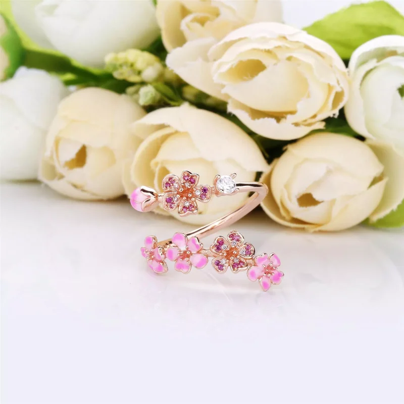 (kuva) PANDORA Rose sormus - Persikan kukka kukka - Näytä 3