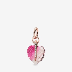 (kuva) PANDORA Pink Murano Glass -lehvän riipus - 388258PMU