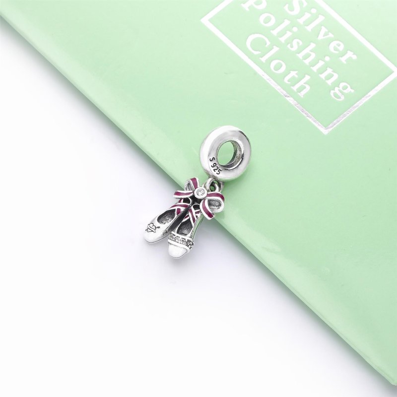 (kuva) PANDORA Pink Ballerina Shoes Dangle Charm - 798339CZ - Näytä 2