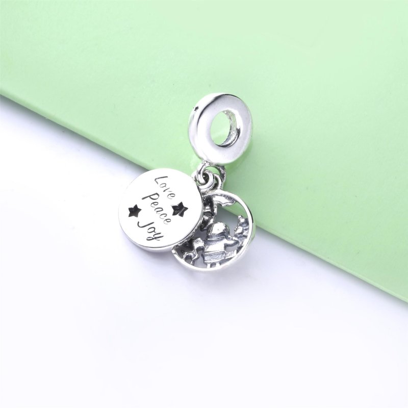 (kuva) PANDORA Joulupukki Rauha Rakkaus Ilo Ripustin Charm - 798468C01 - Näytä 4
