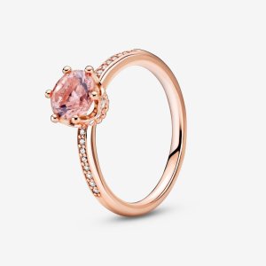 (kuva) PANDORA Pink Sparkling Crown Solitaire Ring - 188289C01
