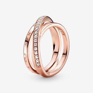 (kuva) PANDORA Crossover Pavé Triple Band Ring - 189057C01