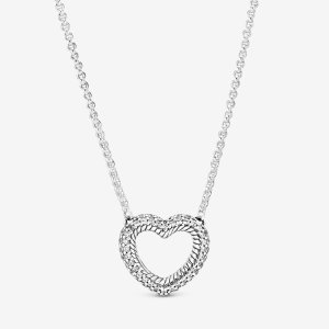 (kuva) PANDORA Pavé Käärmeenketju-kuvio Avosydän Kaulakoru - 399110C01