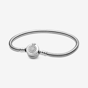 (kuva) Pandora Moments Sparkling Crown O Snake Chain -rannekoru - 599046C01