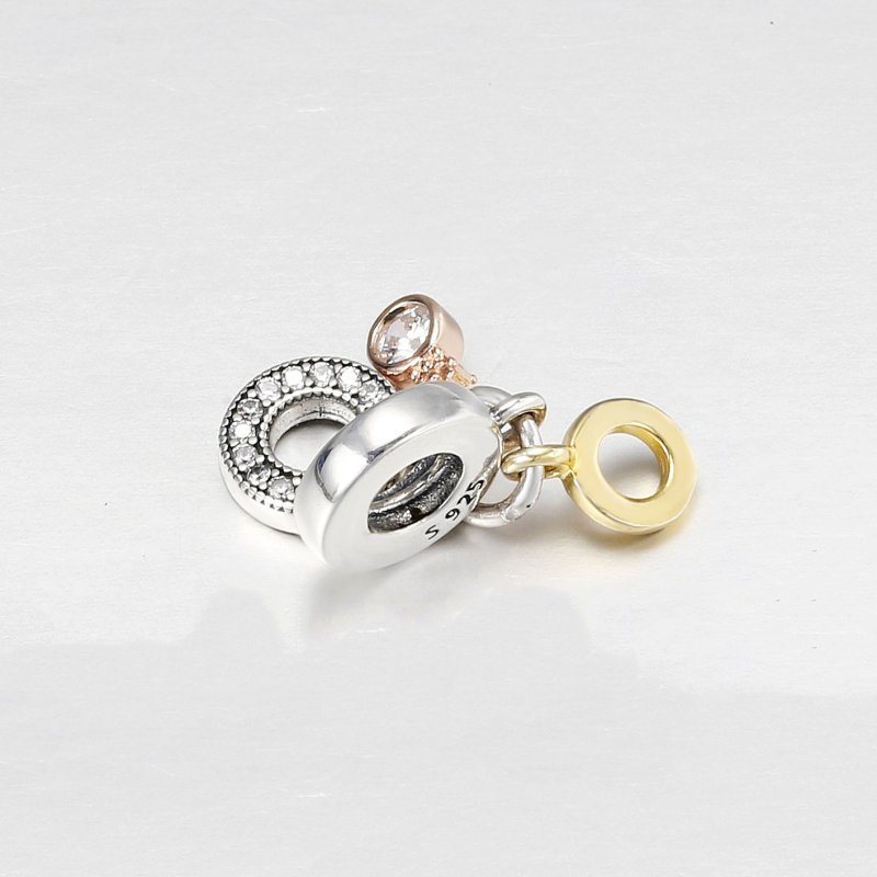 (kuva) PANDORA Triple Monogram & Logo -riipus, Kirkas Cz - 769044C01 - Näytä 2