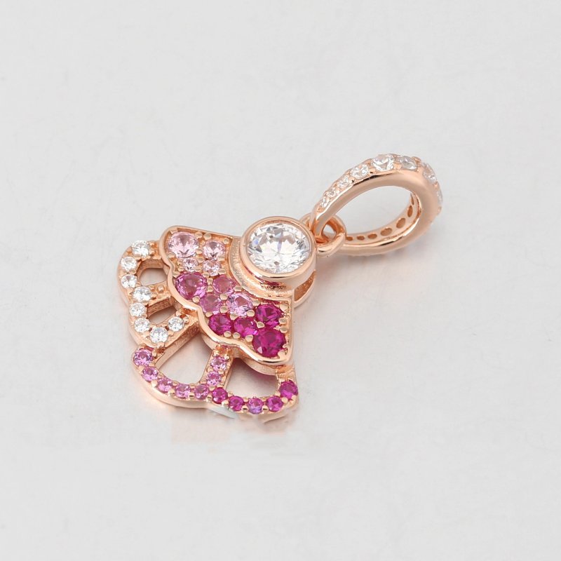 (kuva) PANDORA Pink Fan Dangle Charm - 788147C01 - Näytä 2