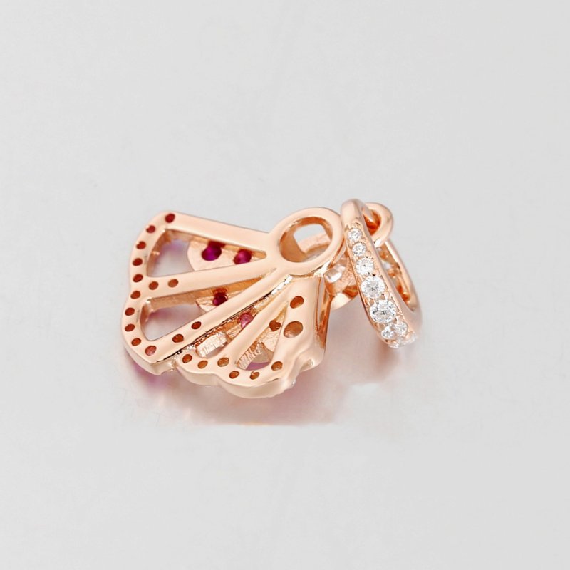 (kuva) PANDORA Pink Fan Dangle Charm - 788147C01 - Näytä 3