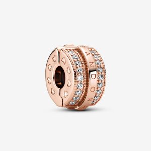 (kuva) PANDORA Sparkling Pavé Lines & Logo Clip Charm - 789042C01