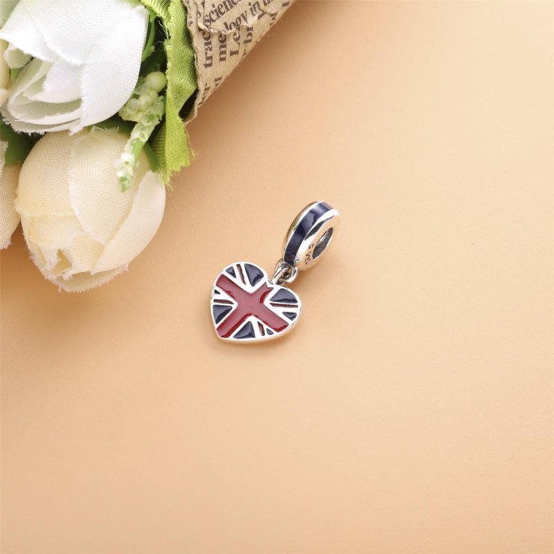 (kuva) PANDORA Iso-Britannia Union Jack -sydämen riipus Charm - 791512ENMX - Näytä 2