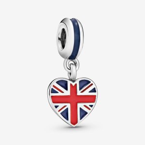 (kuva) PANDORA Iso-Britannia Union Jack -sydämen riipus Charm - 791512ENMX