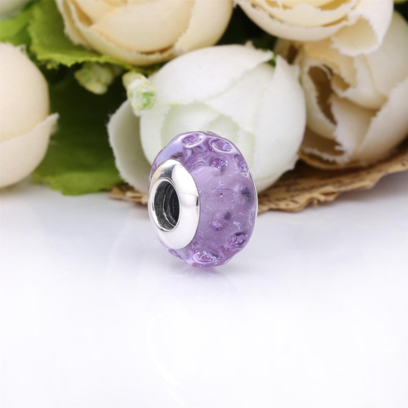 (kuva) PANDORA Aaltoileva Laventeli Murano-lasi Charm - 798875C00 - Näytä 3