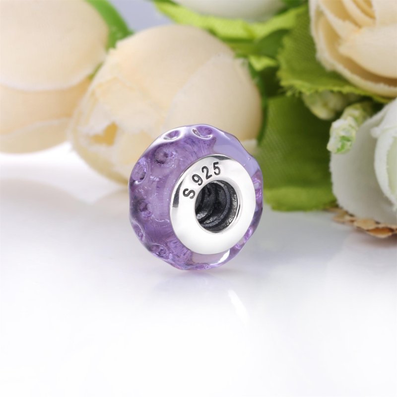 (kuva) PANDORA Aaltoileva Laventeli Murano-lasi Charm - 798875C00 - Näytä 4