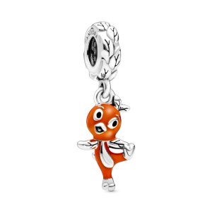 (kuva) PANDORA Disney -oranssilintu -koru koristehopeassa oranssilla ja mustalla emalilla - 798877C01