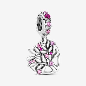 (kuva) PANDORA Pink Heart Family Tree Dangle Charm - 799153C01