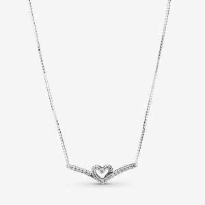 (kuva) PANDORA Sparkling Wishbone Wishbone Heart -kaulakoru - 399273C01