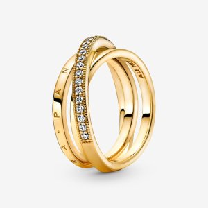 (kuva) PANDORA Crossover Pavé Triple Band -sormus - 169057C01