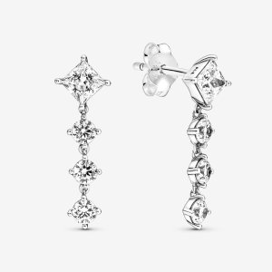 (kuva) PANDORA Sparkling Round & Square -korvakorut - 290045C01