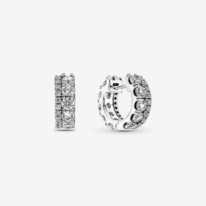 (kuva) PANDORA Kaksoisreunus Pavé Korvarenkaat - 290058C01
