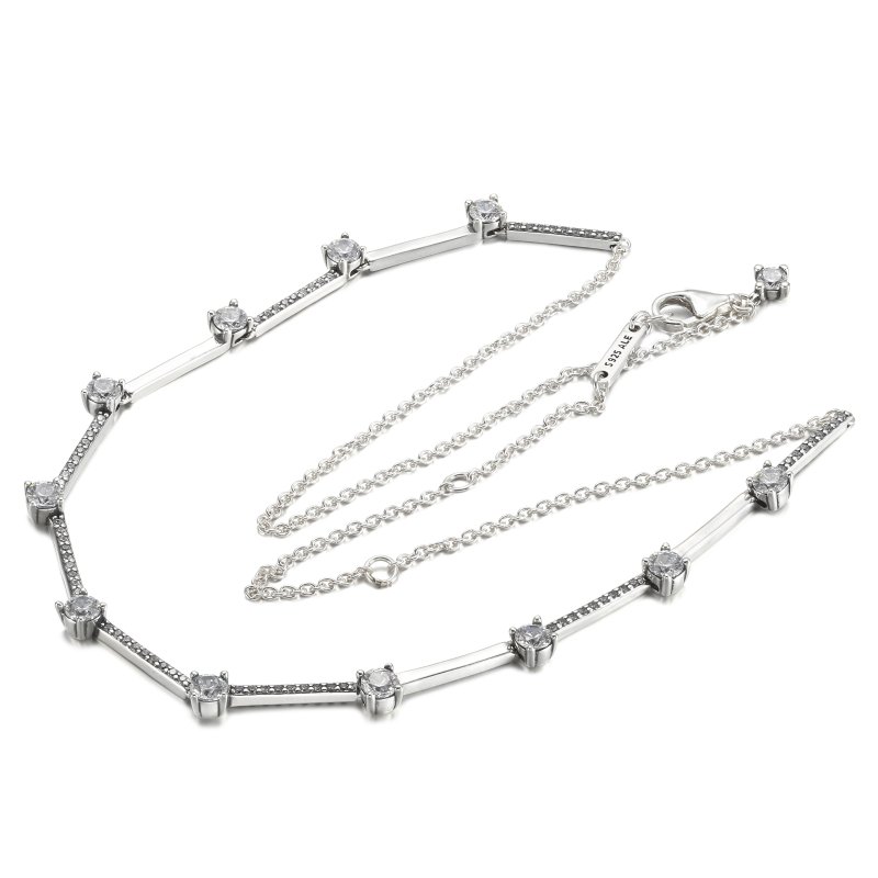 (kuva) PANDORA Sparkling Pavé Collier Bars -kaulakoru - 390059C01 - Näytä 6