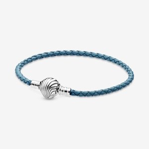 (kuva) Pandora Moments -mereneljänsolki turkoosi punottu nahkahänkäs - 598951C01-S2