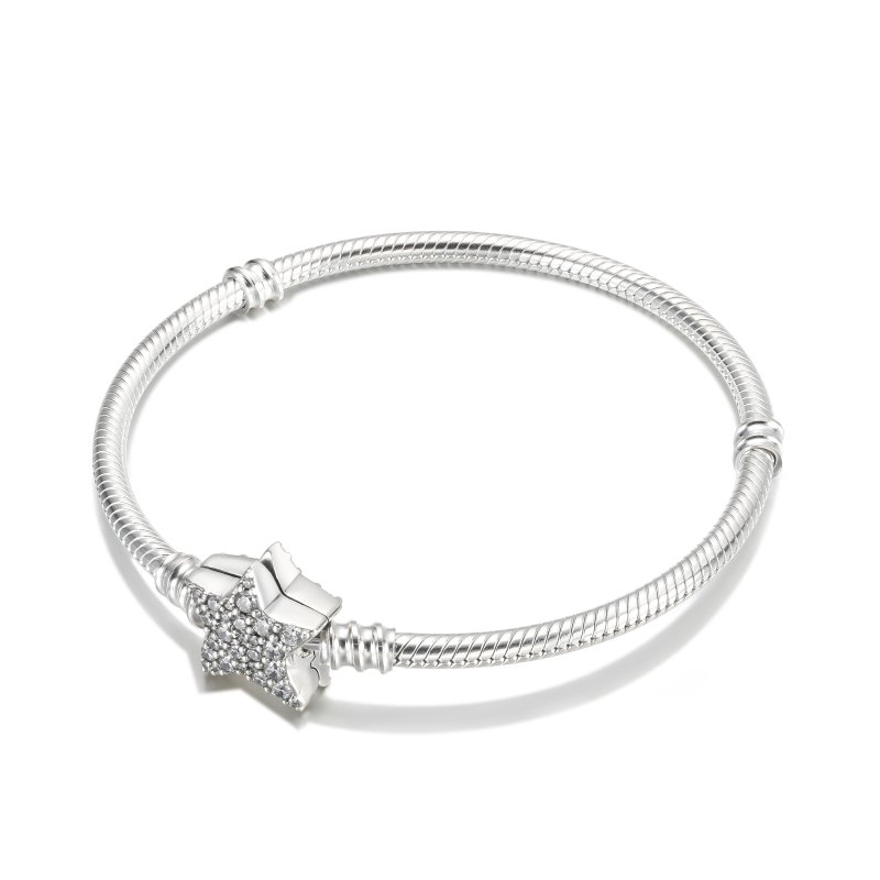 (kuva) Pandora Moments Epäsymmetrinen Tähtisolki Käärmeenkettä Rannekoru - 599639C01 - Näytä 3