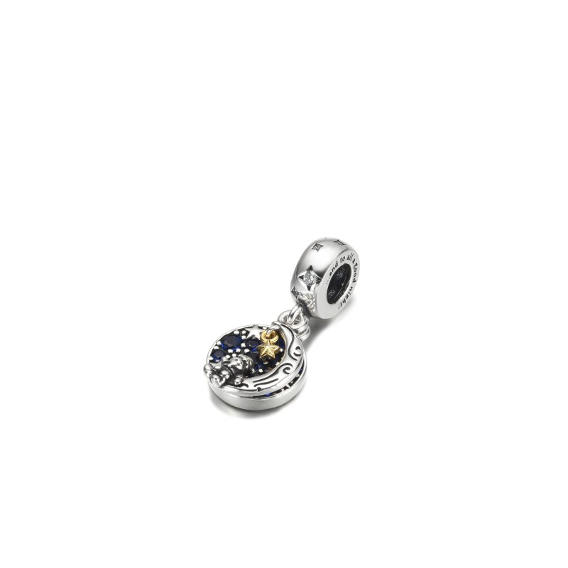 (kuva) PANDORA Joulupukki Kuussa Kaksoisriipus Charm - 769648C01 - Näytä 4