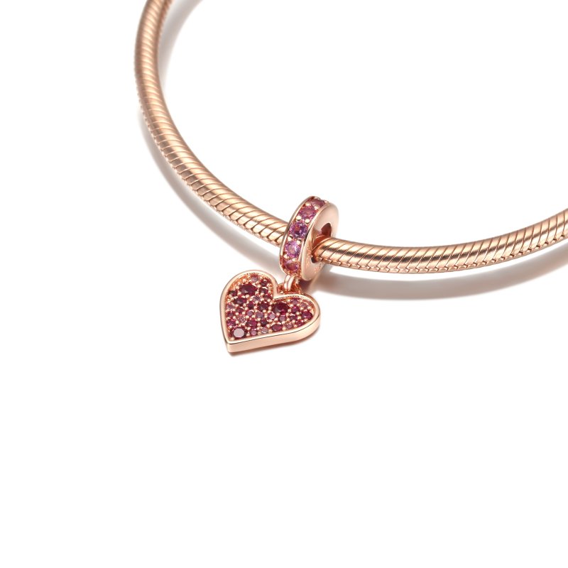 (kuva) PANDORA Pavé Freehand Heart Dangle Charm - 789565C01 - Näytä 5