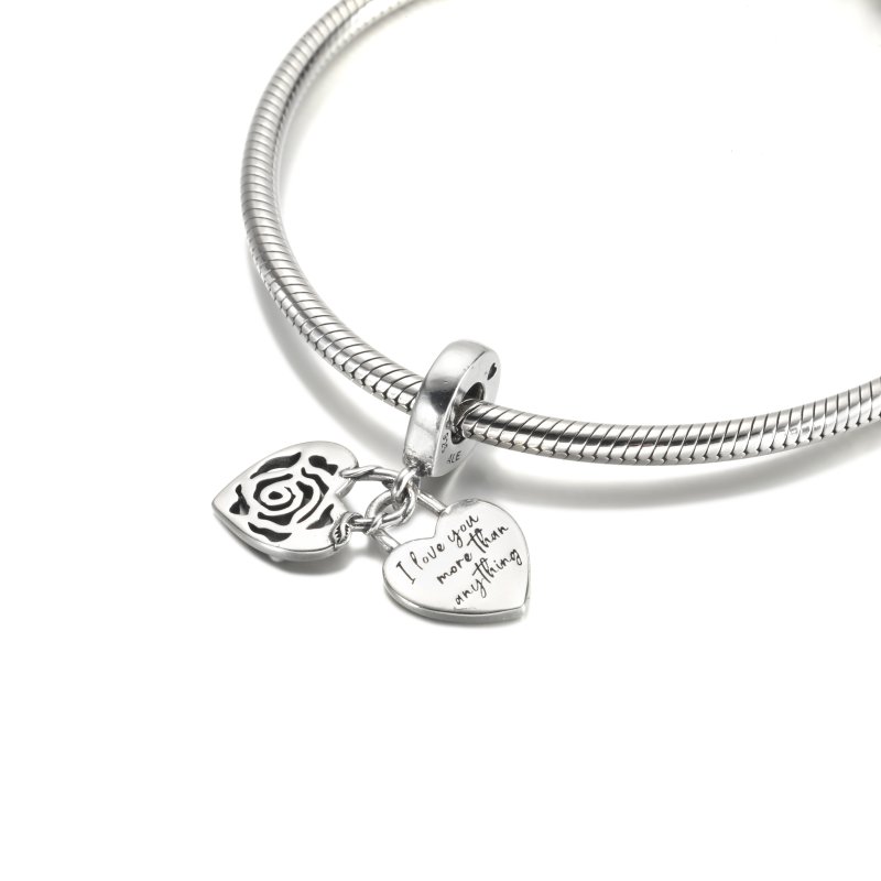 (kuva) PANDORA Ruususydän Lukko Ripustin Charm - 790086C00 - Näytä 5