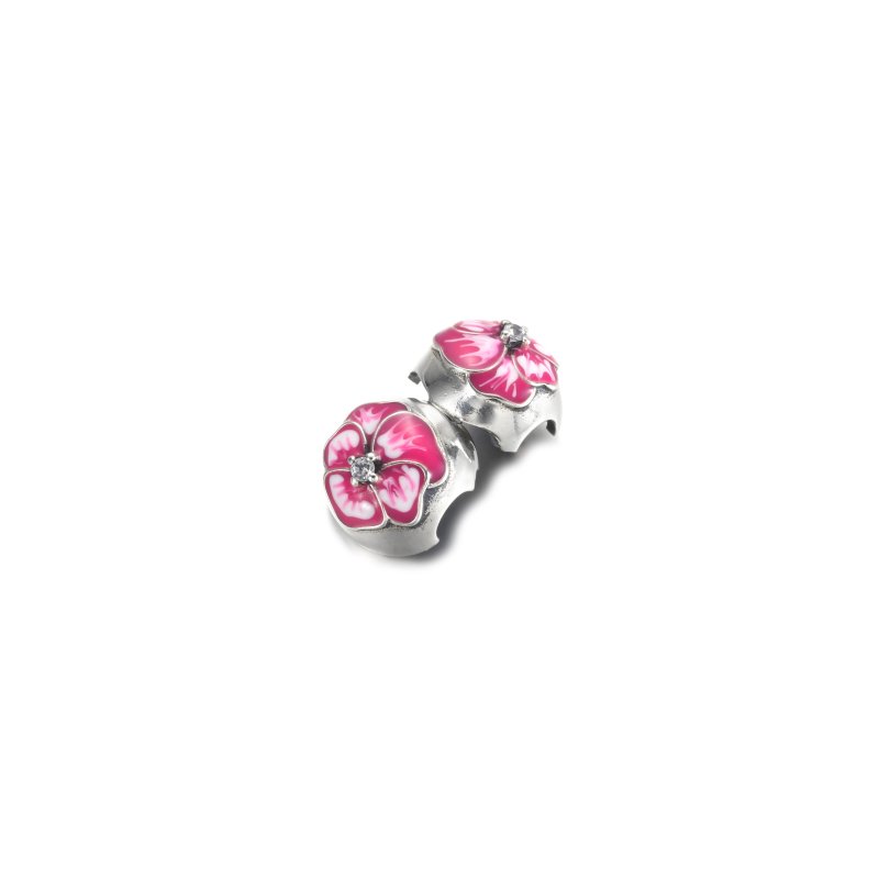 (kuva) PANDORA Pink Pansy Flower Clip Charm - 790772C01 - Näytä 3