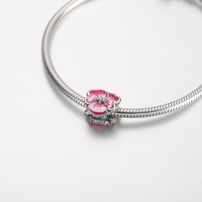 (kuva) PANDORA Pink Pansy Flower Charm - 790777C01 - Näytä 5
