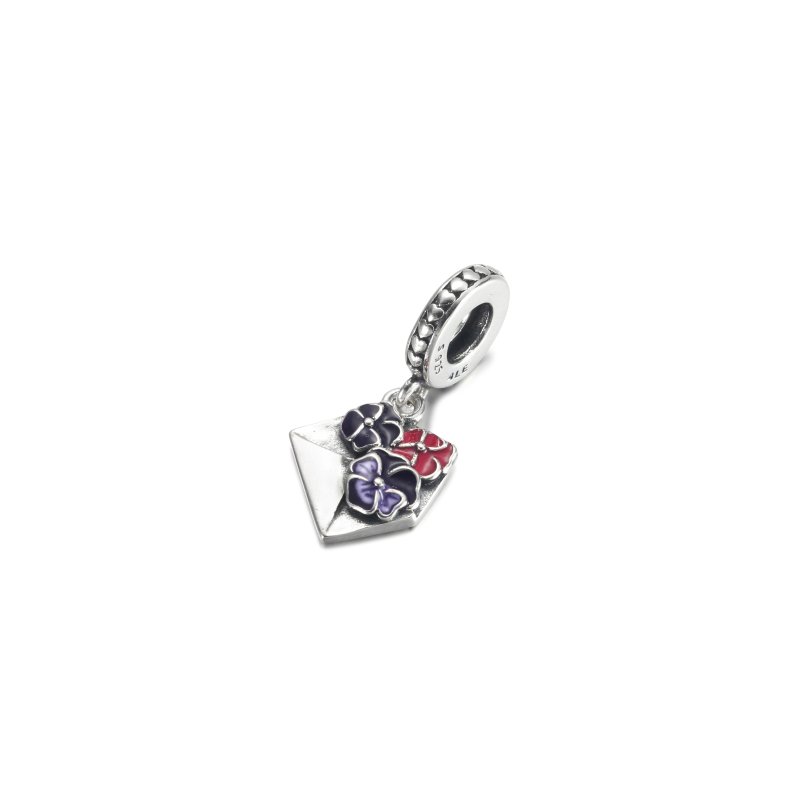(kuva) PANDORA Pansy Flower Envelope Dangle Charm - 790787C01 - Näytä 2
