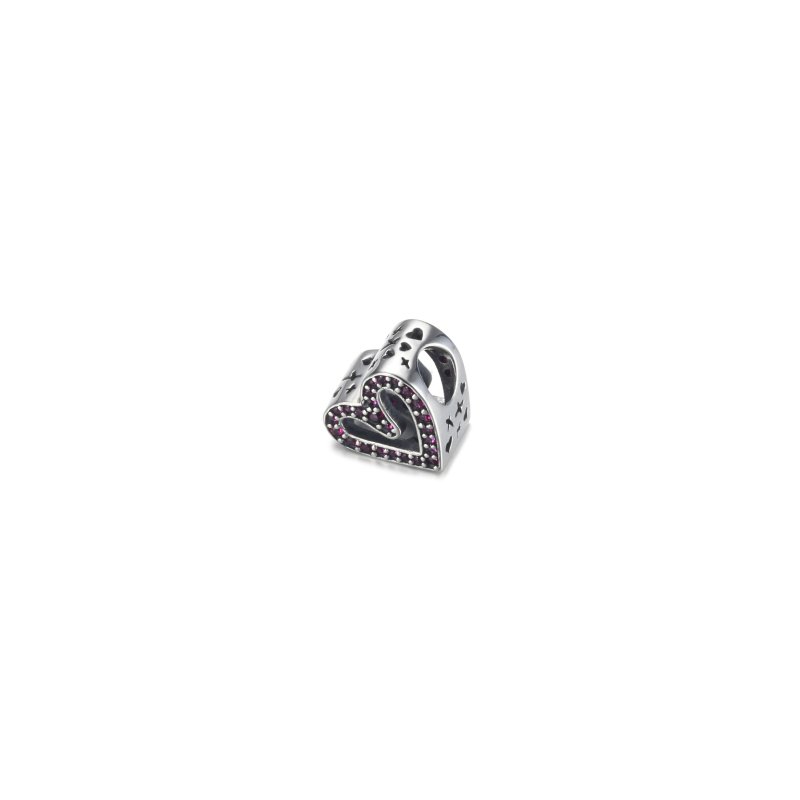 (kuva) PANDORA Sparkling Ruby Red Freehand Heart Charm - 798692C02 - Näytä 2