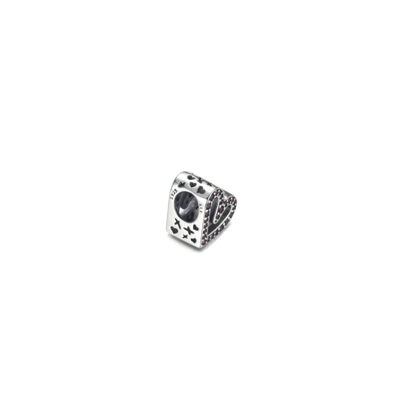 (kuva) PANDORA Sparkling Ruby Red Freehand Heart Charm - 798692C02 - Näytä 3