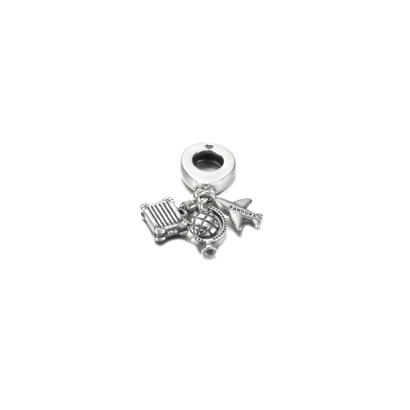 (kuva) PANDORA Lentokone, Maapallo & Matkalaukku Riputus Charm - 799435C01 - Näytä 4