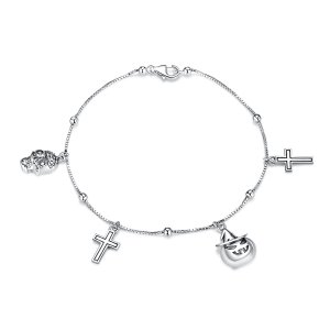 (kuva) Pandora-tyylinen Hopeinen Hauskaa Halloweenia -rannekoru - BSB051
