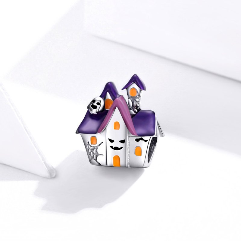 (kuva) Pandora-tyylinen hopeinen Halloween-kummitustalo Helmi - BSC324 - Näytä 2