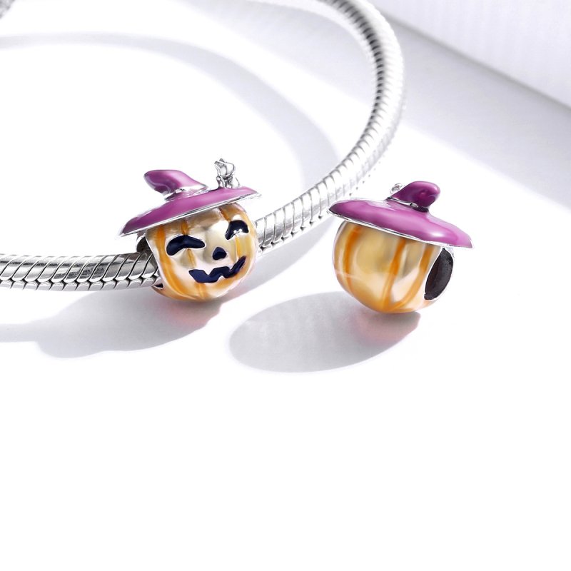 (kuva) Pandora-tyylinen hopeinen Halloween-kurpitsakoru - BSC329 - Näytä 4