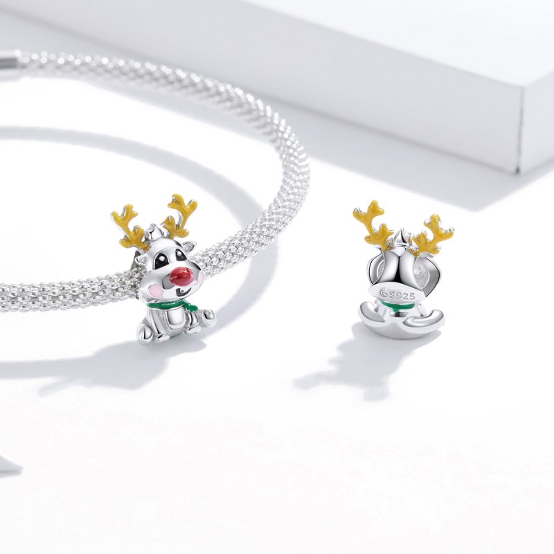 (kuva) Pandora-tyylinen hopeinen versova poro - Charm - BSC375 - Näytä 4