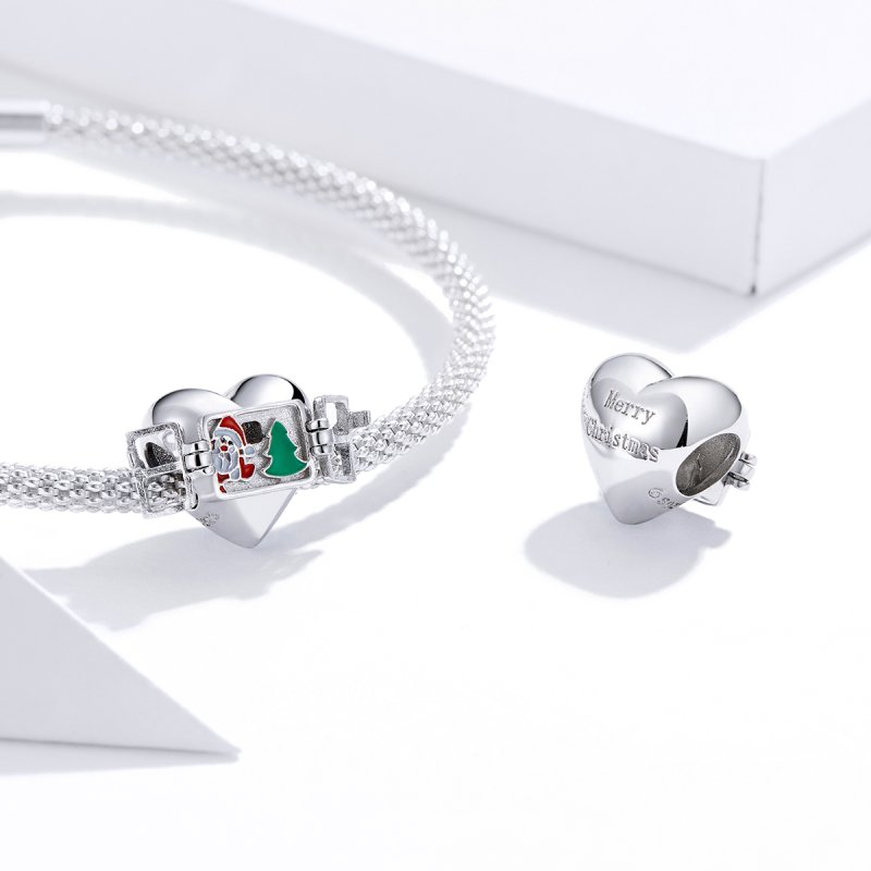 (kuva) Pandora-tyylinen hopeinen joulutervehdys - Charm - BSC376 - Näytä 4