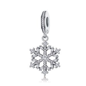 (kuva) Pandora-tyylinen hopea kristalli lumihiutale riipus - SCC266