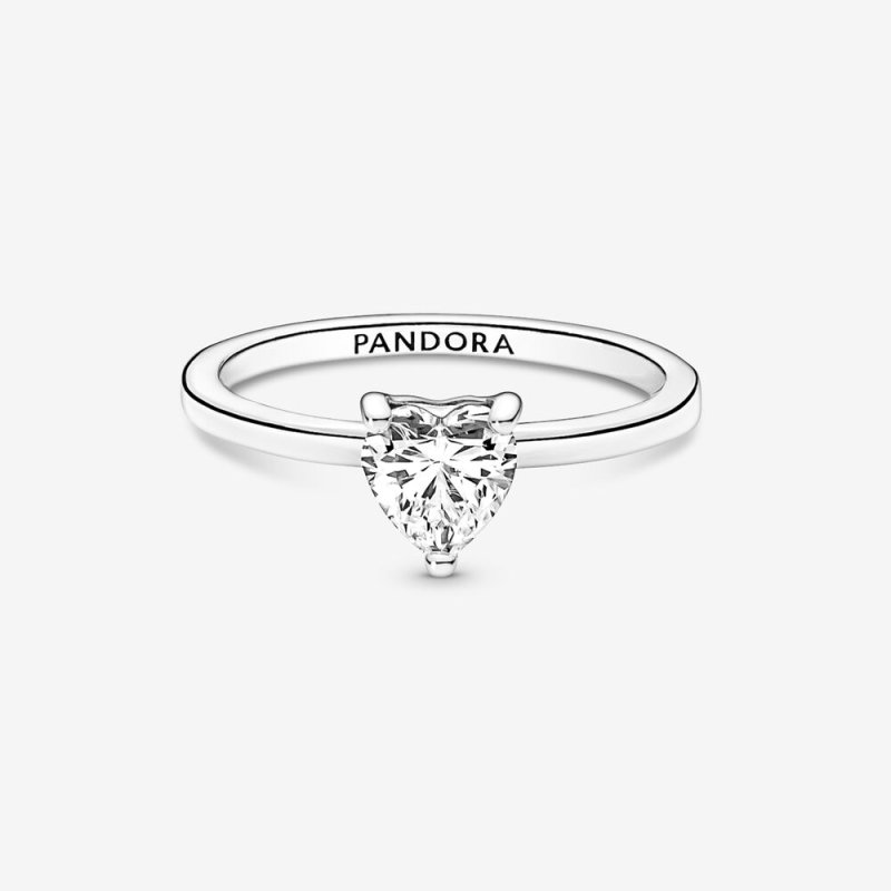 (kuva) PANDORA Sparkling Heart Solitaire Ring - 191165C01 - Näytä 4