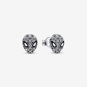 (kuva) PANDORA Marvel Hämähäkkimies-maskeri Pavé- korvakorut - 292354C01