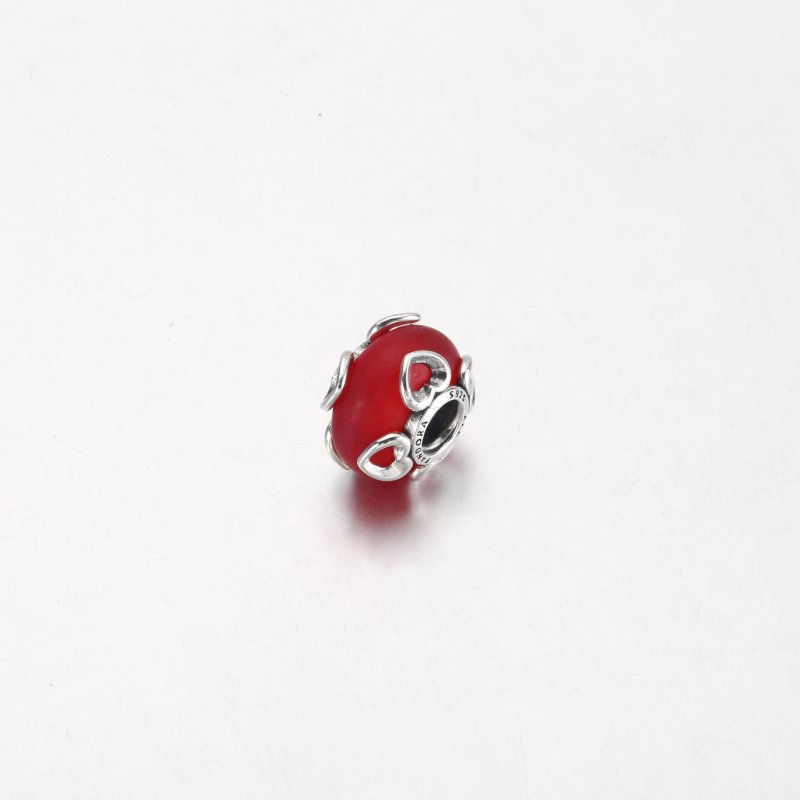 (kuva) PANDORA Harmaapunainen Murano-lasi & Sydämet -riipus - 792497C01 - Näytä 5