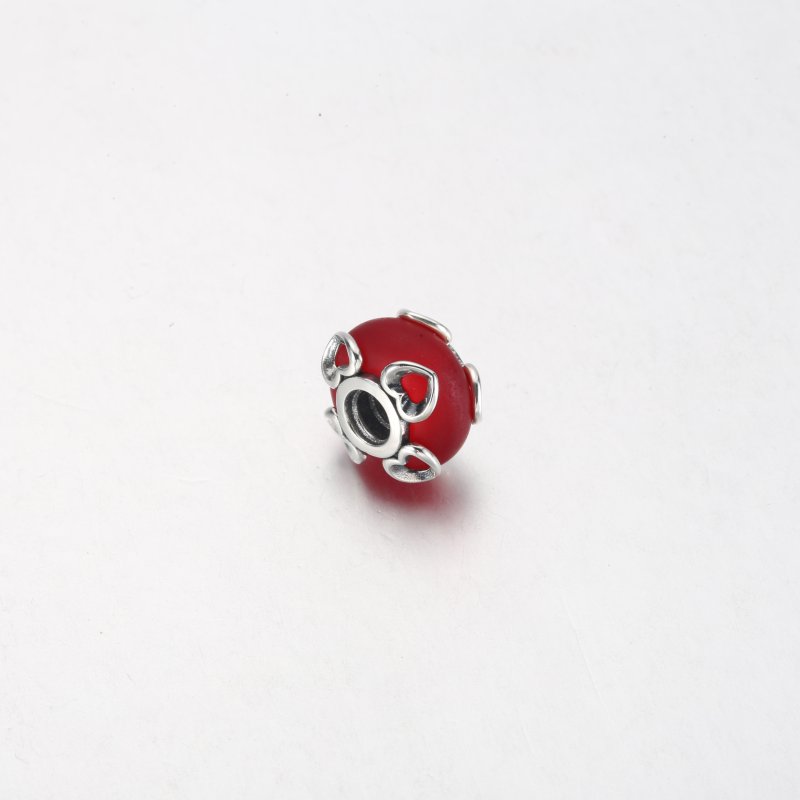 (kuva) PANDORA Harmaapunainen Murano-lasi & Sydämet -riipus - 792497C01 - Näytä 7