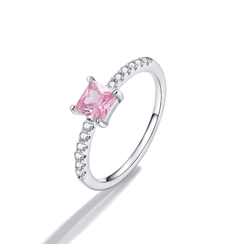 (kuva) Pandora-tyylinen Square Sparkle Halo -sormus - BSR191 - Näytä 2