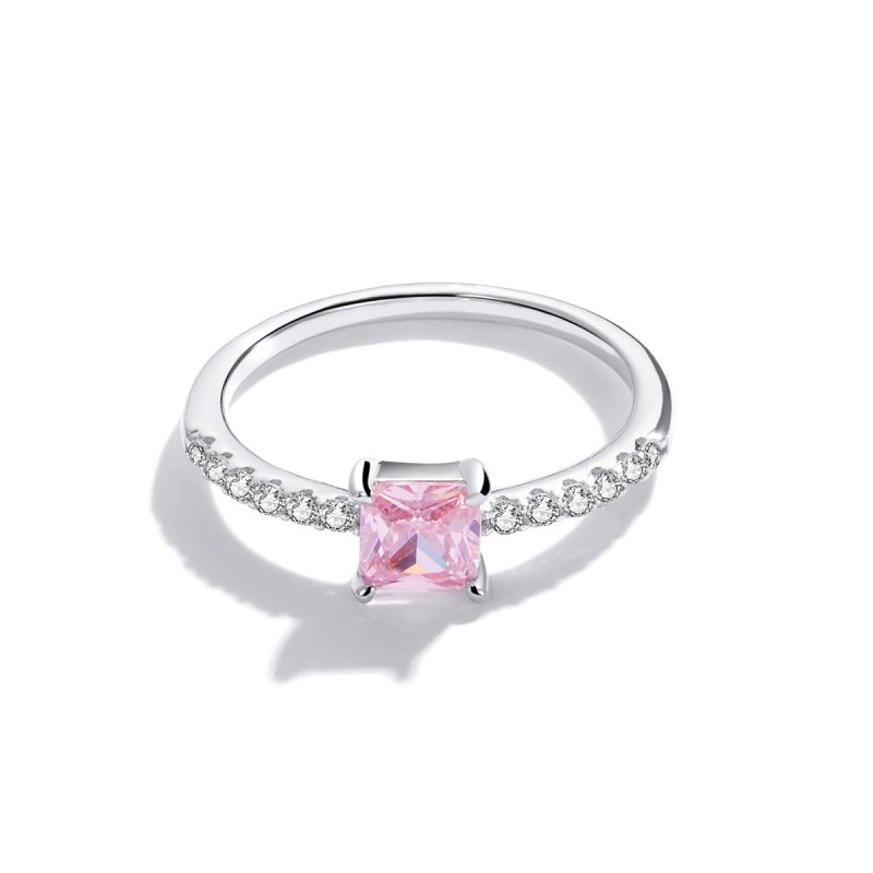 (kuva) Pandora-tyylinen Square Sparkle Halo -sormus - BSR191 - Näytä 5